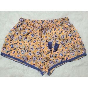 Aerie Paisley Boho Blue Orange Tassel Shorts Women's Size Small